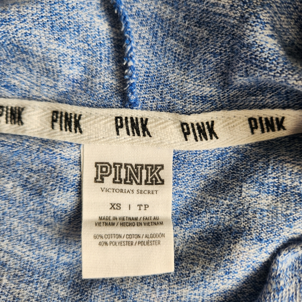 PINK Victoria's Secret-Blue Lightweight Pullover Hoodie-Size XS - Picture 3 of 8